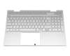 HP Envy x360 15-ed1000 Original Tastatur inkl. Topcase DE (deutsch) silber/silber mit Backlight (UMA)