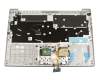 PC4CB-GE Original Lenovo Tastatur inkl. Topcase DE (deutsch) grau/silber mit Backlight