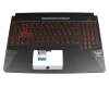 V170762EE1 GR Original Sunrex Tastatur inkl. Topcase DE (deutsch) schwarz/schwarz mit Backlight